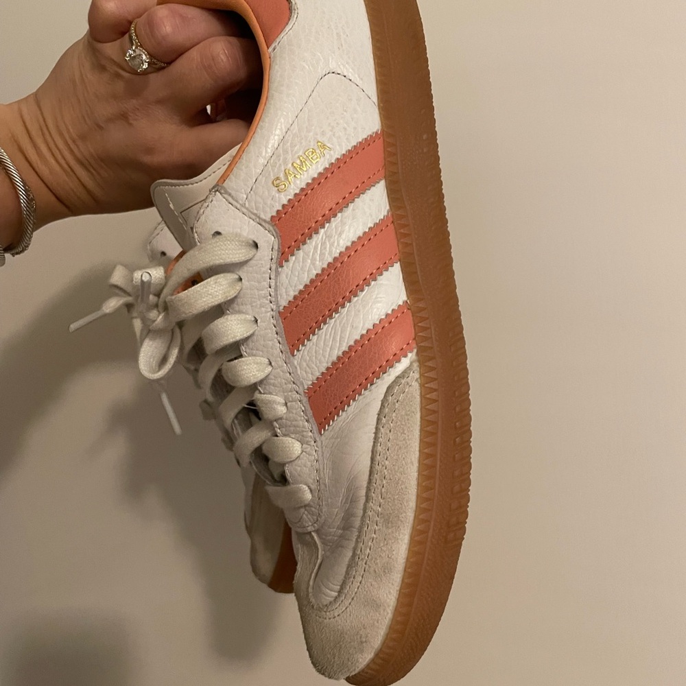 Adidas Samba White and Pink Sneakers | size 8 - Picture 3 of 8